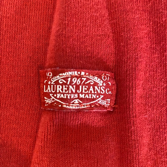 Rare Lauren Jeans Co. by Ralph Lauren Shirt M Lace Up Front - Picture 8 of 11